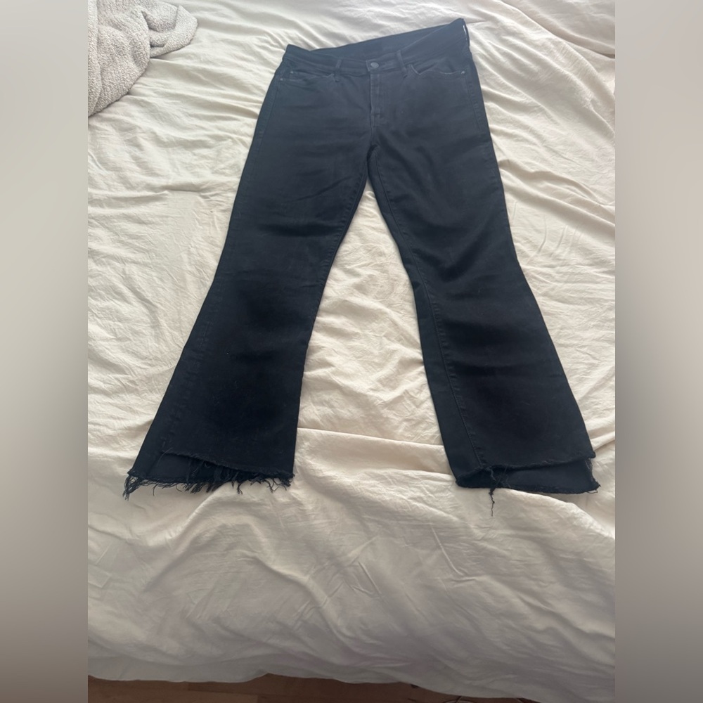 MOTHER Black Women's Flare Jeans - Raw Hem